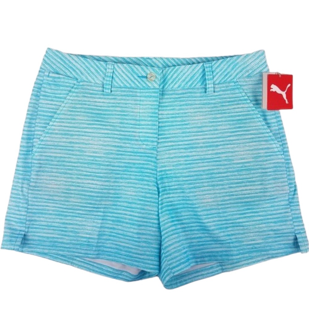 Puma Womens Printed Golf Shorts Atoll Blue 572335 0MSRP